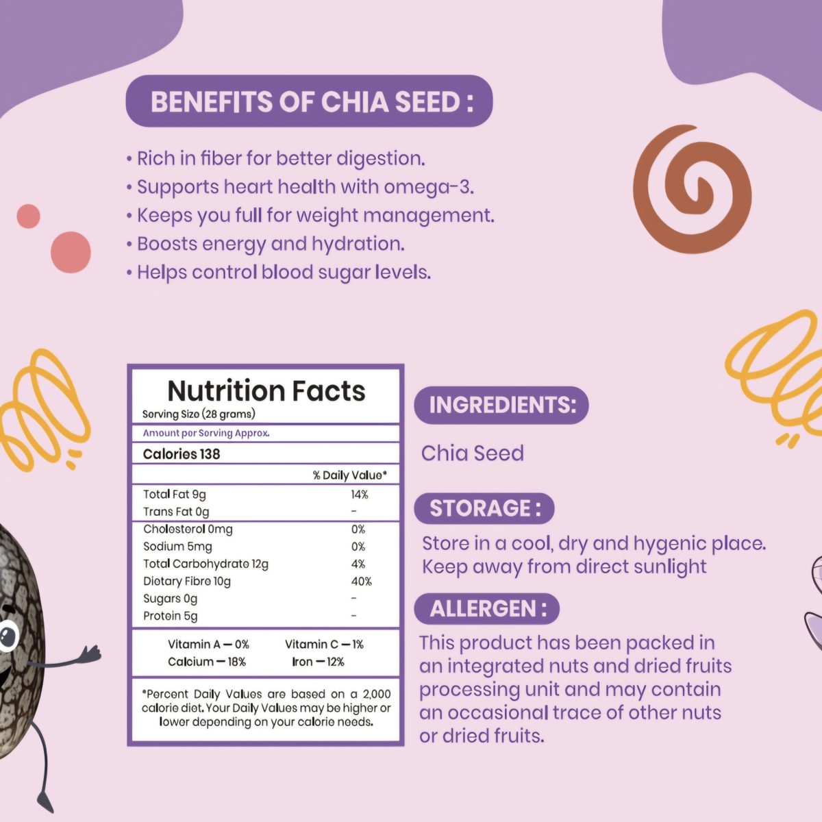 4-in-1 Seeds Combo (Chia, Flax, Pumpkin, Sunflower) 1 kg - image 10